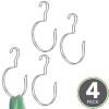 imagemDesign Closet Hanger Organizer Large Accessory Metal Loop Hooks for Ties Belts Scarves Shawls Pashminas  4 Pack  Chrome