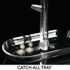 imagemDesign Decorative Plastic Fashion Jewelry Accessory Organizer Tower with Hooks and Storage Tray  Holds and Displays Necklaces Chokers Bracelets Rings Earrings  Tree Stand Design  Clear