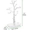 imagemDesign Decorative Plastic Fashion Jewelry Accessory Organizer Tower with Hooks and Storage Tray  Holds and Displays Necklaces Chokers Bracelets Rings Earrings  Tree Stand Design  Clear