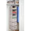imagemDesign Hanging Shelf with 3 Compartments and 3 Drawers  Synthetic Fibre Fabric  Ideal Clothes Storage Unit  Light GreyLight Brown