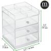 imagemDesign Makeup Organiser  Cosmetic Storage Unit with Tray on Top and 3 Sliding Drawers  Makeup Holder for Lipstick Nail Varnish Eye Shadow Brushes and More  Clear