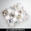 imagemDesign Makeup Organiser  Practical Cosmetics Storage Box with 2 Drawers and Shelf Space for Nail Polish Lip Stick Jewellery and More  Ideal Plastic Drawer Storage  TransparentClear