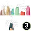 imagemDesign Metal Scarf Organizer for Closet  Hanging Ring Scarf Holder and Storage Organizer Rack  18Section Belt Tie Hijab Accessories and Shawl Hanger  Concerto Collection  3 Pack  White