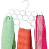 imagemDesign Metal Scarf Organizer for Closet  Hanging Ring Scarf Holder and Storage Organizer Rack  18Section Belt Tie Hijab Accessories and Shawl Hanger  Concerto Collection  3 Pack  White