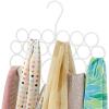 imagemDesign Metal Scarf Organizer for Closet  Hanging Ring Scarf Holder and Storage Organizer Rack  18Section Belt Tie Hijab Accessories and Shawl Hanger  Concerto Collection  3 Pack  White