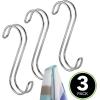 imagemDesign Metal Wire Over The Rod Hanging Closet Accessory S Hook for Handbags Belts or Jackets  Snag Free  3 Pack  Chrome