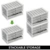imagemDesign Plastic 4Drawer Jewelry Box  Removable Divided Organizer Trays for Storage on Dresser Vanity Countertop  Holds Earrings Bracelets Necklaces Bangles Rings  ClearGray