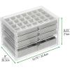 imagemDesign Plastic 4Drawer Jewelry Box  Removable Divided Organizer Trays for Storage on Dresser Vanity Countertop  Holds Earrings Bracelets Necklaces Bangles Rings  ClearGray
