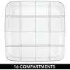 imagemDesign Plastic Closet Accessory Drawer Organizer for Dresser Closet Bedroom Bathroom Entryway Office  Store Belts Ties Socks Watches  16 Sections 2 Pack  Clear