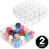 imagemDesign Plastic Closet Accessory Drawer Organizer for Dresser Closet Bedroom Bathroom Entryway Office  Store Belts Ties Socks Watches  16 Sections 2 Pack  Clear