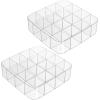 imagemDesign Plastic Closet Accessory Drawer Organizer for Dresser Closet Bedroom Bathroom Entryway Office  Store Belts Ties Socks Watches  16 Sections 2 Pack  Clear