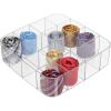 imagemDesign Plastic Closet Accessory Drawer Organizer for Dresser Closet Bedroom Bathroom Entryway Office  Store Belts Ties Socks Watches  16 Sections 2 Pack  Clear