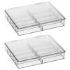 imagemDesign Plastic Hard Shell Stackable Divided Eyeglass Storage Organizer Case Hinged Lid for Unisex Sunglasses Reading Glasses Fashion Eye Wear Protective Glasses  Ligne Collection 2 Pack Clear