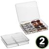 imagemDesign Plastic Hard Shell Stackable Divided Eyeglass Storage Organizer Case Hinged Lid for Unisex Sunglasses Reading Glasses Fashion Eye Wear Protective Glasses  Ligne Collection 2 Pack Clear