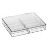 imagemDesign Plastic Hard Shell Stackable Divided Eyeglass Storage Organizer Case with Hinged Lid for Unisex Sunglasses Reading Glasses Fashion Eye Wear Protective Glasses  Ligne Collection Clear