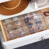imagemDesign Plastic Hard Shell Stackable Divided Eyeglass Storage Organizer Case with Hinged Lid for Unisex Sunglasses Reading Glasses Fashion Eye Wear Protective Glasses  Ligne Collection Clear