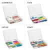 imagemDesign Plastic Hard Shell Stackable Divided Eyeglass Storage Organizer Case with Hinged Lid for Unisex Sunglasses Reading Glasses Fashion Eye Wear Protective Glasses  Ligne Collection Clear