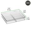 imagemDesign Plastic Hard Shell Stackable Divided Eyeglass Storage Organizer Case with Hinged Lid for Unisex Sunglasses Reading Glasses Fashion Eye Wear Protective Glasses  Ligne Collection Clear