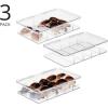 imagemDesign Plastic Stackable Eyeglass Case Storage Organizer with Hinged Lid for Unisex Sunglasses Reading Glasses Fashion Eye Wear Protective Glasses 5 Sections Ligne Collection  3 Pack  Clear