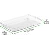 imagemDesign Plastic Storage Organizer Tray for Bathroom Vanity Countertops Closets Dressers  Holder for Guest Hand Towels Watches Earrings Makeup Brushes Reading Glasses Perfume  3 Pack  Clear
