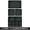 imagemDesign Set of 2 Baby Storage Box  4Piece Nursery Storage Set for Drawers Wardrobes and Shelves  Wardrobe Organiser for Clothes and Accessories  Charcoal GreyBlackCharcoalBlack