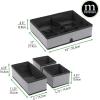 imagemDesign Set of 2 Baby Storage Box  4Piece Nursery Storage Set for Drawers Wardrobes and Shelves  Wardrobe Organiser for Clothes and Accessories  Charcoal GreyBlackCharcoalBlack