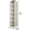 imagemDesign Set of 2 Hanging Closet Organiser Units  Fabric Footwear Storage Unit  Multipurpose Hanging Wardrobe for Shoes and Clothing  TaupeNaturalTaupeNatural