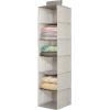 imagemDesign Set of 2 Hanging Closet Organiser Units  Fabric Footwear Storage Unit  Multipurpose Hanging Wardrobe for Shoes and Clothing  TaupeNaturalTaupeNatural