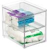 imagemDesign Stackable Storage Containers Box with 2 PullOut Drawers  Stacking Plastic Drawer Bins for Closet Organization Linen Coat Bedroom or Entryway Closets  Lumiere Collection  2 Pack  Clear