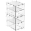 imagemDesign Stackable Storage Containers Box with 2 PullOut Drawers  Stacking Plastic Drawer Bins for Closet Organization Linen Coat Bedroom or Entryway Closets  Lumiere Collection  2 Pack  Clear