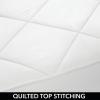 imagemDesign Twin Size Quilted Mattress Pad Cover  Soft Box Stitched Bed Topper Secure Fitted 14quot Deep Pocket  Vinyl Free Machine Washable  Optic White