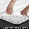 imagemDesign Twin Size Quilted Mattress Pad Cover  Soft Box Stitched Bed Topper Secure Fitted 14quot Deep Pocket  Vinyl Free Machine Washable  Optic White