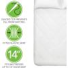 imagemDesign Twin Size Quilted Mattress Pad Cover  Soft Box Stitched Bed Topper Secure Fitted 14quot Deep Pocket  Vinyl Free Machine Washable  Optic White