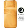imagemDesign Twin Size Superfine Brushed Microfiber Sheet Set  3 Pieces  Extra Soft Bed Sheets and Pillowcase  Easy Fit Deep Pockets  Wrinkle Resistant Comfortable ampamp Breathable  Mustard Yellow