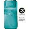 imagemDesign Twin Size Superfine Brushed Microfiber Sheet Set  3 Pieces  Extra Soft Bed Sheets and Pillowcase  Easy Fit Deep Pockets  Wrinkle Resistant Comfortable ampamp Breathable  Teal Blue