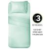 imagemDesign Twin XL Size Superfine Brushed Microfiber Sheet Set  3 Pieces  Extra Soft Bed Sheets and Pillowcase  Easy Fit Deep Pockets  Wrinkle Resistant Comfortable ampamp Breathable  Mint Green