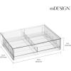 imagemDesign Wide Stackable Plastic Eye Glass Organizer Box Holder for Sunglasses Reading Glasses Lens Cleaning Cloths Accessories  2 Divided Drawers with 10 Sections Lumiere Collection 2 Pack Clear