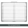 imagemDesign Wide Stackable Plastic Eye Glass Organizer Box Holder for Sunglasses Reading Glasses Lens Cleaning Cloths Accessories  2 Divided Drawers with 10 Sections Lumiere Collection 2 Pack Clear