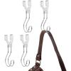 imagemDesign Hanging Closet Storage Hook  Organizes Handbags Scarves Ties Belts Accessories  Great for Men Women ampamp Kids Bedroom Hall ampamp Coat Closet  Hangs Below Wire Shelving 4 Pack  ChromeClear