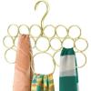 imagemDesign Metal Vertical Hanging Scarf Holder Organizer  Closet Rod Storage Hangers for Scarves Purse Tie Accessories  18 Ring Loop Compartment Organizers Spira Collection  GoldBrass