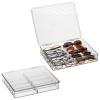 imagemDesign Plastic Hard Shell Stackable Divided Eyeglass Storage Organizer Case Hinged Lid for Unisex Sunglasses Reading Glasses Fashion Eye Wear Protective Glasses  Ligne Collection 2 Pack Clear