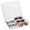 imagemDesign Plastic Hard Shell Stackable Divided Eyeglass Storage Organizer Case with Hinged Lid for Unisex Sunglasses Reading Glasses Fashion Eye Wear Protective Glasses  Ligne Collection Clear