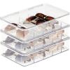 imagemDesign Plastic Stackable Eyeglass Case Storage Organizer with Hinged Lid for Unisex Sunglasses Reading Glasses Fashion Eye Wear Protective Glasses 5 Sections Ligne Collection  3 Pack  Clear