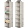 imagemDesign Set of 2 Hanging Closet Organiser Units  Fabric Footwear Storage Unit  Multipurpose Hanging Wardrobe for Shoes and Clothing  TaupeNaturalTaupeNatural