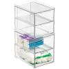 imagemDesign Stackable Storage Containers Box with 2 PullOut Drawers  Stacking Plastic Drawer Bins for Closet Organization Linen Coat Bedroom or Entryway Closets  Lumiere Collection  2 Pack  Clear