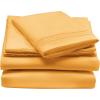 imagemDesign Twin Size Superfine Brushed Microfiber Sheet Set 3 Pieces Extra Soft Bed Sheets and Pillowcase Easy Fit Deep Pockets Wrinkle Resistant Comfortable ampamp Breathable Mustard Yellow
