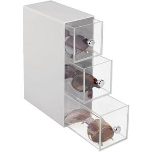 imagemDesign Glasses Storage Box  Practical 3 Compartment Glasses Holder  Storage Accessories for Glasses Sunglasses and Reading Glasses