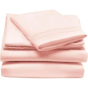 imagemDesign Twin XL Size Superfine Brushed Microfiber Sheet Set  3 Pieces  Extra Soft Bed Sheets and Pillowcase  Easy Fit Deep Pockets  Wrinkle Resistant Comfortable ampamp Breathable  Light Pink