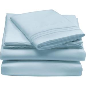 imagemDesign Twin XL Size Superfine Brushed Microfiber Sheet Set  3 Pieces  Extra Soft Bed Sheets and Pillowcase  Easy Fit Deep Pockets  Wrinkle Resistant Comfortable ampamp Breathable  Light Blue