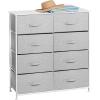 imagemDesign 3831quot High Steel FrameWood Top Storage Dresser Furniture Unit with 8 Removable Fabric Drawers  Large Bureau Organizer for Bedroom Living Room or Closet  Lido Collection Gray